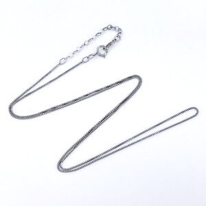 Estate Sterling Silver 925 0.8mm Box Chain Necklace 18.5"-20.5"